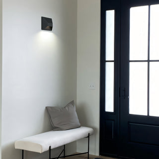 Ribbed LED Wall Sconce in Sand Black