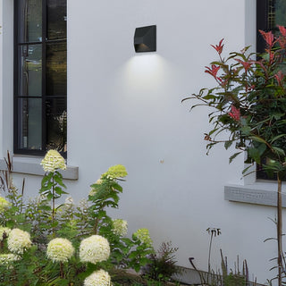 Ribbed LED Wall Sconce in Sand Black
