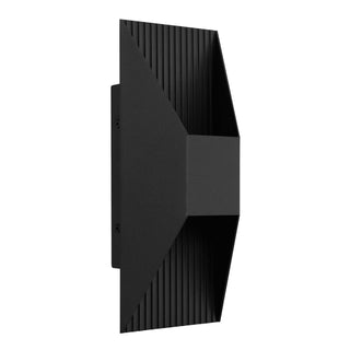 Ribbed LED Wall Sconce in Sand Black