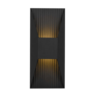 Ribbed LED Wall Sconce in Sand Black