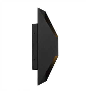 Ribbed LED Wall Sconce in Sand Black