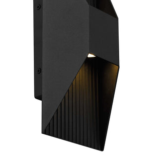 Ribbed LED Wall Sconce in Sand Black