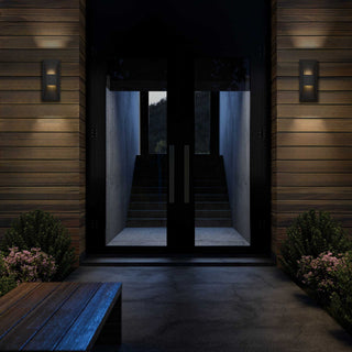 Ribbed LED Wall Sconce in Sand Black