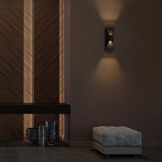 Ribbed LED Wall Sconce in Sand Black