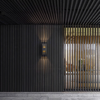 Ribbed LED Wall Sconce in Sand Black