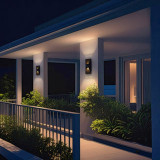 Ribbed LED Wall Sconce in Sand Black