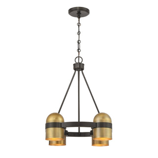 Andover Four Light Chandelier in Mediterranean Bronze and Riviera Brass