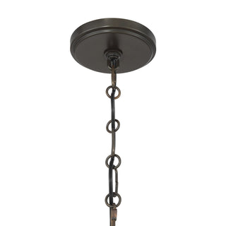 Andover Four Light Chandelier in Mediterranean Bronze and Riviera Brass
