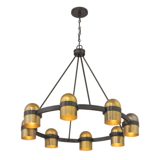 Andover Eight Light Chandelier in Mediterranean Bronze and Riviera Brass