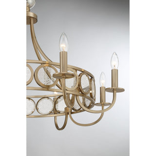 Hearst Eight Light Chandelier in Noble Brass