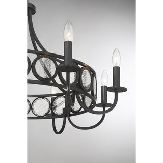 Hearst Eight Light Chandelier in Black Tourmaline