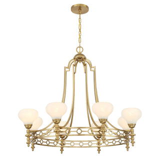 Allston Eight Light Chandelier in Warm Brass