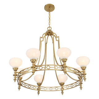 Allston Eight Light Chandelier in Warm Brass