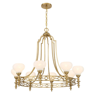 Allston Eight Light Chandelier in Warm Brass