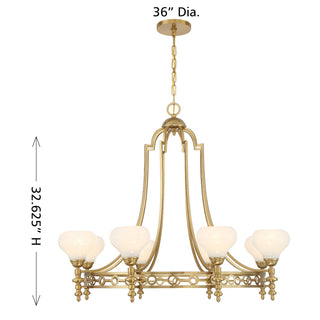 Allston Eight Light Chandelier in Warm Brass