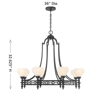 Allston Eight Light Chandelier in Matte Black