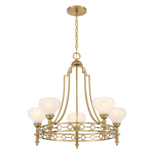 Allston Five Light Chandelier in Warm Brass
