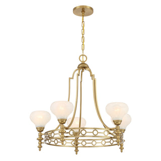 Allston Five Light Chandelier in Warm Brass