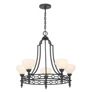 Allston Five Light Chandelier in Matte Black