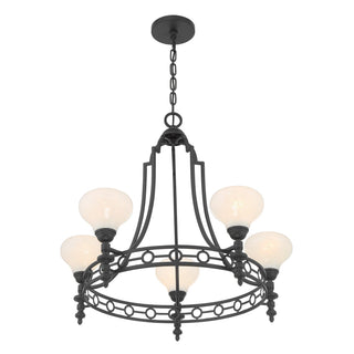 Allston Five Light Chandelier in Matte Black