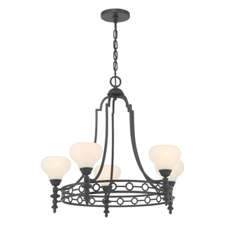 Allston Five Light Chandelier in Matte Black