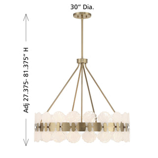 Bancroft Six Light Chandelier in Noble Brass