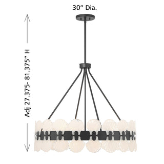 Bancroft Six Light Chandelier in Matte Black