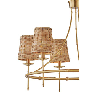 Ashbury Six Light Chandelier in Warm Brass