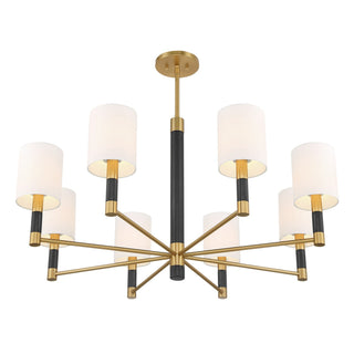 Conrad Eight Light Chandelier in Warm Brass