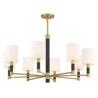 Conrad Eight Light Chandelier in Warm Brass