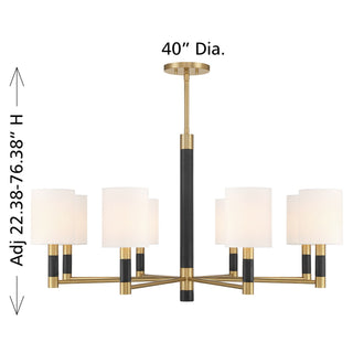 Conrad Eight Light Chandelier in Warm Brass