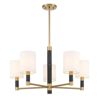 Conrad Five Light Chandelier in Warm Brass