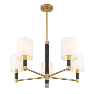 Conrad Five Light Chandelier in Warm Brass