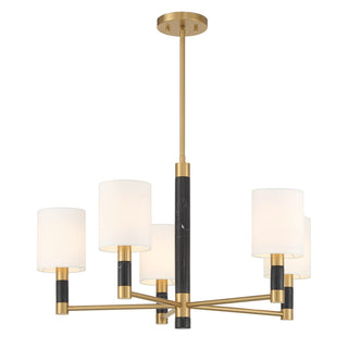 Conrad Five Light Chandelier in Warm Brass