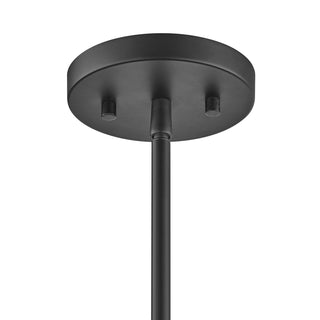 Hanley Six Light Chandelier in Matte Black and Warm Brass