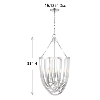 Jennings Three Light Pendant in Polished Nickel