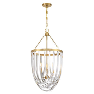 Jennings Three Light Pendant in Warm Brass