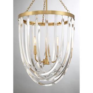 Jennings Three Light Pendant in Warm Brass
