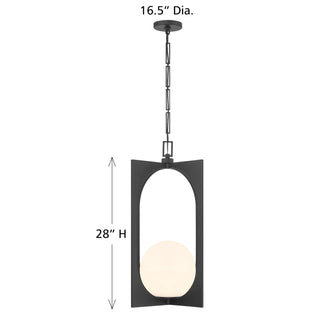 Harding One Light Pendant in Matte Black