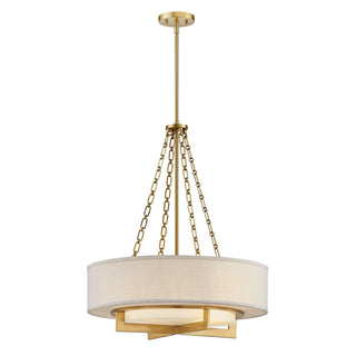 Brentwood Four Light Pendant in Warm Brass