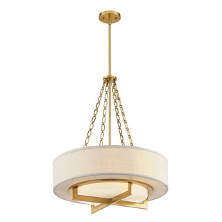 Brentwood Four Light Pendant in Warm Brass