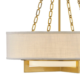 Brentwood Four Light Pendant in Warm Brass