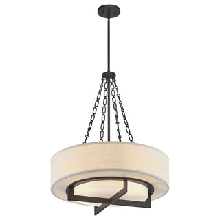 Brentwood Four Light Pendant in Matte Black