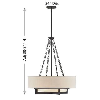 Brentwood Four Light Pendant in Matte Black