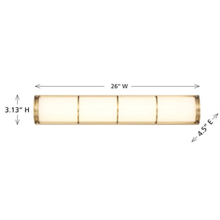 Harper LED Bathroom Vanity in Warm Brass
