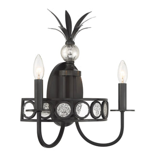 Hearst Two Light Wall Sconce in Black Tourmaline