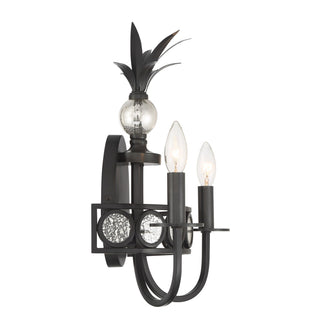 Hearst Two Light Wall Sconce in Black Tourmaline