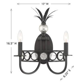 Hearst Two Light Wall Sconce in Black Tourmaline