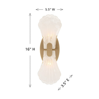 Bancroft Two Light Wall Sconce in Noble Brass