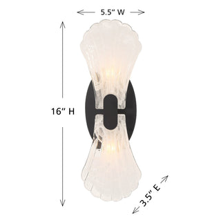 Bancroft Two Light Wall Sconce in Matte Black